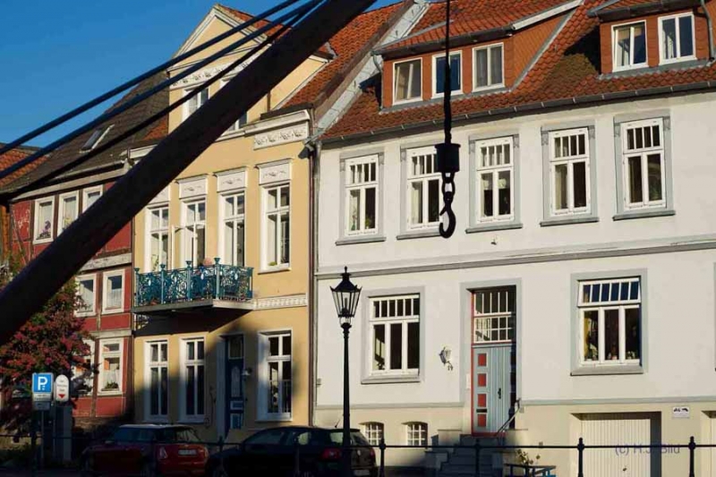 Alter Stader Hafen (Fischmarkt) im Sommer