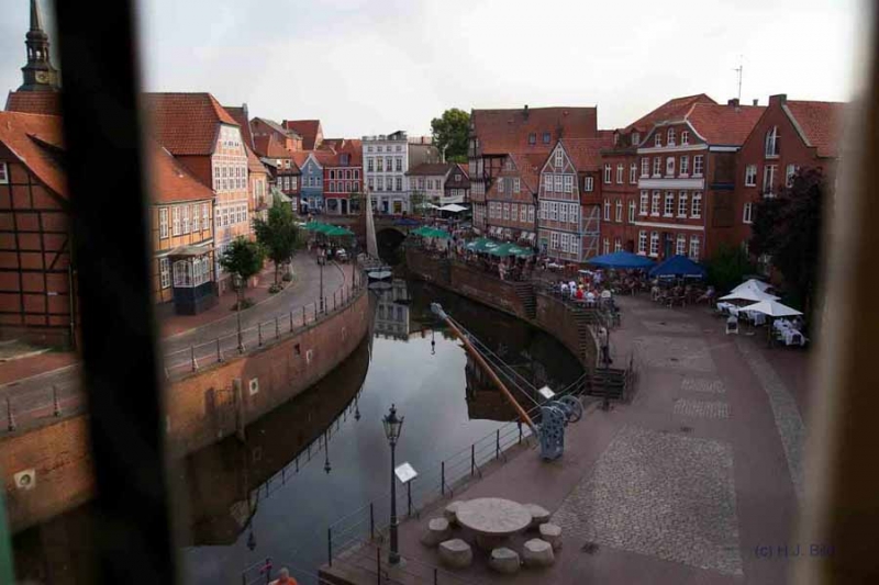 Alter Stader Hafen (Fischmarkt) im Sommer