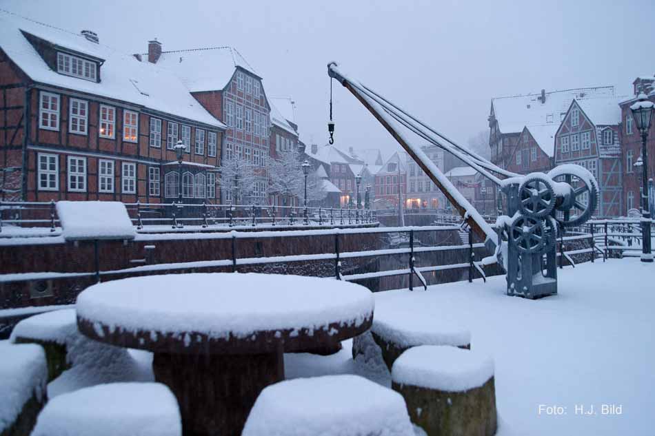 Stader Fischmarkt im Schnee